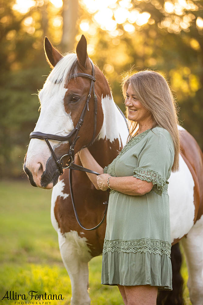 Linda and Batman's photo session at home